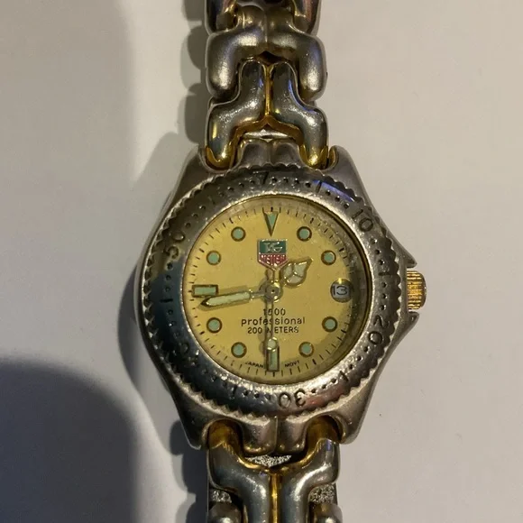 Tag HEUER Vintage Silver Gold Two Toned Women’s Watch Jewelry Gift Y2K